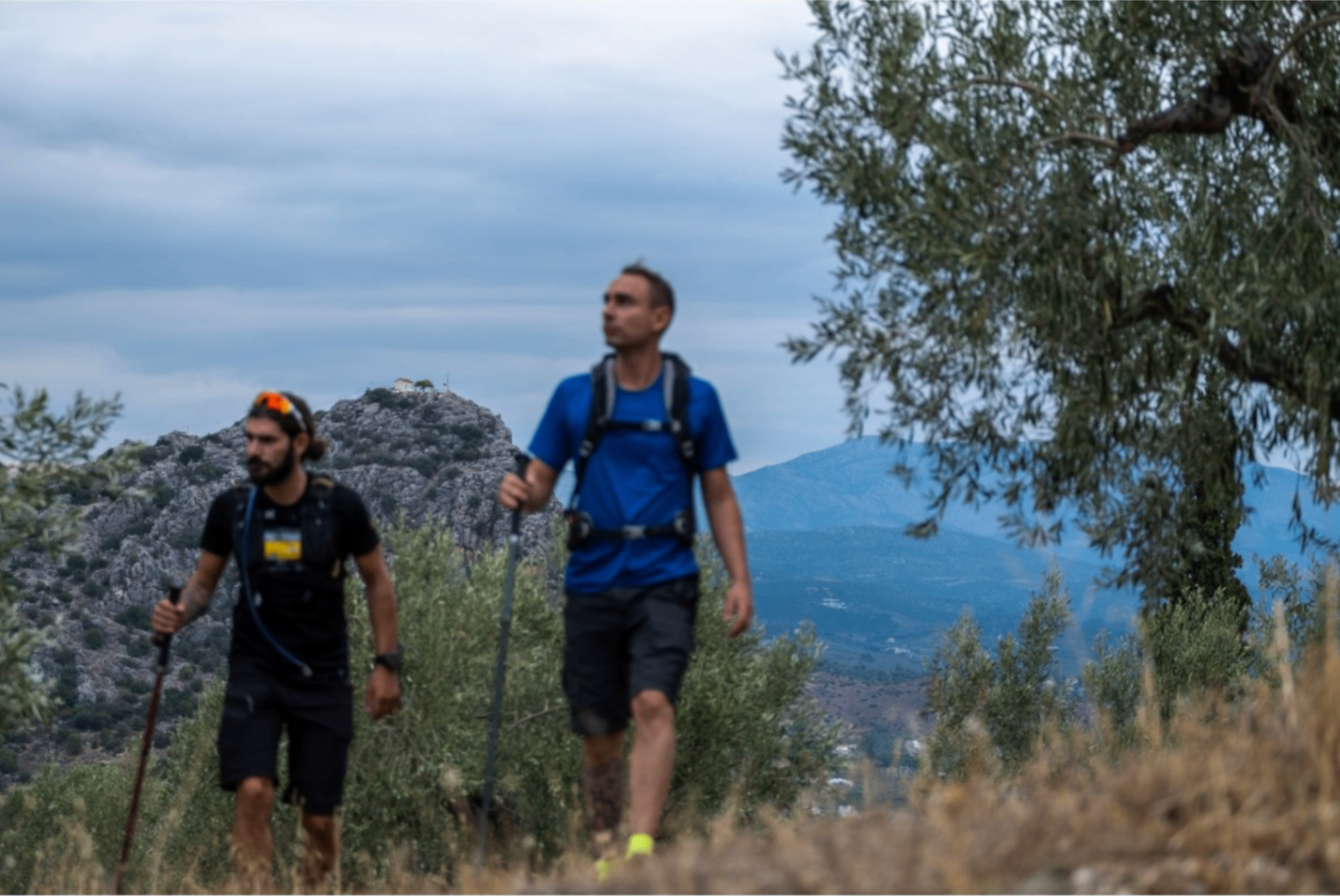Hiking experience above Tolo with mountain and gulf views